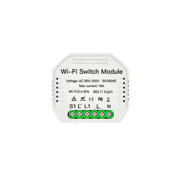MoesHouse MS-104 AC90-250V Two Way WIFI Smart Light Switch Diy Breaker Module Smart Life/Tuya APP Re