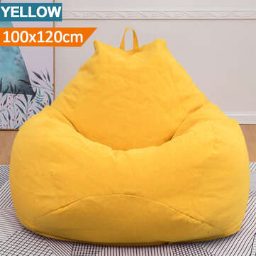 Extra Large Bean Bag Chair Lazy Sofa Cover Indoor Outdoor Game Seat BeanBag (COLOR1: YELLOW)