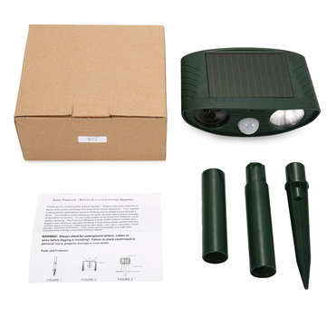 FOCUSPET Animal Repeller Ultrasonic Solar Powered Outdoor Mice PIR Motion Sensor