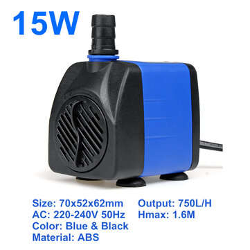 Submersible Water Pump Circulatiion Pump For Pond Aquarium Fish Tank Fountain Water ... (POWER: 15W)