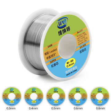 WNB 90g 63/37 Rosin Core Tin Lead 183 Melt Silver Solder Wire Welding Flux 2... (DIAMETER: 0.4MM)