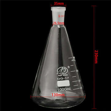 1000ml,24/40,Glass Erlenmeyer Flask,1L,Conical Bottle,Lab Chemistry Glassware