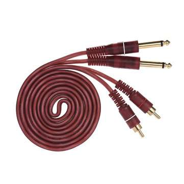 Dual RCA to Dual TS 6.35mm Audio Cable Audio Signal Cable for Mixer Amplifier Speake... (LENGTH: 3M)