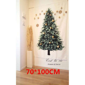 Christmas Green Tree Tapestry Wall Hanging Background Cloth Xmas Home Decoration  (type: .a)