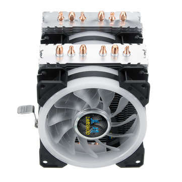 CPU Cooler 6 Heatpipe 4-Pin RGB 2x Cooling Fan For Intel 775/1150/1151/1155/1156/1366AMD