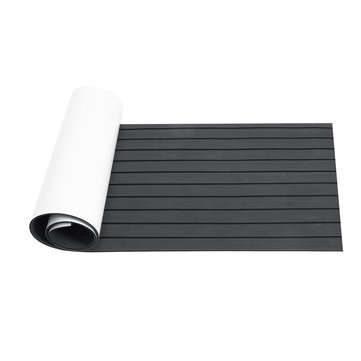 Marine Flooring Faux Teak EVA Foam Boat Decking Sheet Grey+Black 2400x600x6mm
