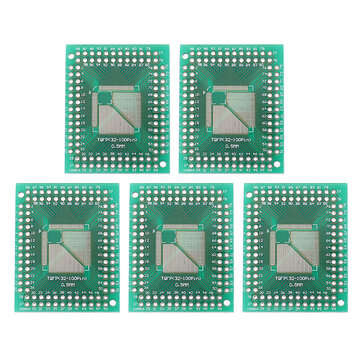 25pcs QFP TQFP LQFP FQFP 32 44 64 80 100 LQF SMD Turn To DIP Adapter PCB Board Converter Plate 0.5/0