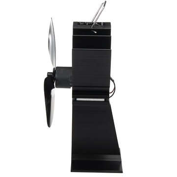 EQ2-BK(3BL) Heat Powered Wood Stove Fan Silent Eco-Friendly Fireplace Fan for Wood Log Burner