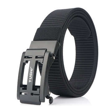 TUSHI 125cm x 3.4cm Zinc Alloy Buckle Men Tactical Belt Nylon Casual Belts (COLOR.: BLACK)