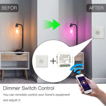 Bakeey DIY Smart WiFi Light LED Dimmer Switch Smart Life/Tuya APP Remote Control 1/2/3 Way Switch Wo