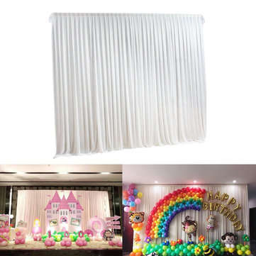 2M X 2M White Stage Background Backdrop Drape Curtain Swags Wedding Party  US