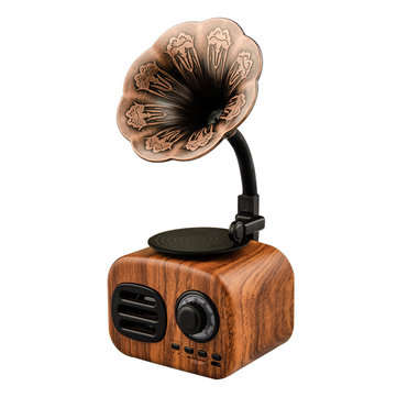 Retro Sound Phonograph Record Player bluetooth Speaker Radio Music MP3 Player (COLOR.: BLACK)