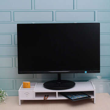 Desktop Monitor Stand Computer Screen Riser Wood Storage Shelf Plinth Laptop Bracket Desk PC Riser P