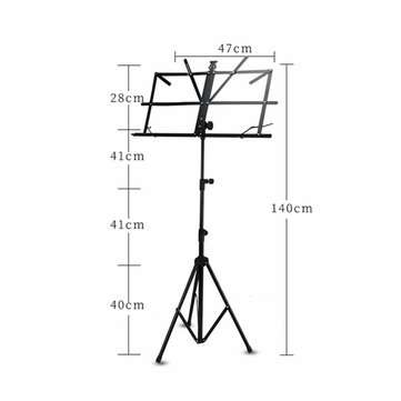 Foldable Aluminum Alloy Guitar Stand Holder Music Sheet Tripod Stand Height Adjustable with Carry Ba