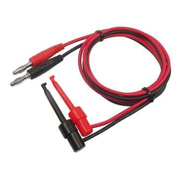 Cleqee P1039 4mm Banana Plug to Test Hook Clip Test Lead Cable For Mu... (MODEL: ONEPAIR(BLACK&RED))