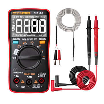 ANENG AN113D Intelligent  Auto Measure True- RMS Digital Multimeter 6000 Counts Res... (COLOR1: RED)