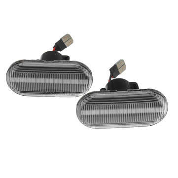 Pair LED Side Marker Lights Repeaters Turn Lamps Yellow for Renault Nissan Opel S... (COLOR.: CLEAR)
