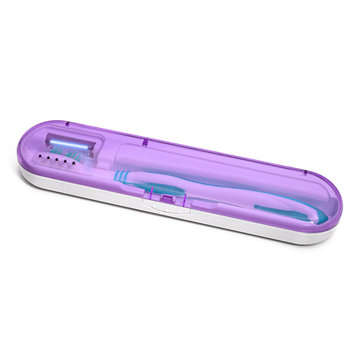 Portable UV Light Healthy Toothbrush Sterilizer Box Electric Battery Charging (COLOR1: PURPLE)