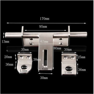 Sliding Bolt Gate Latch Door Thickened 304 Stainless Steel Barrel Bolt Door Latch Door Hasp with Pad