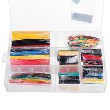 328Pcs Heat Shrink Tube Sleeving Wrap Wire Car Electrical Cable Tube kits Polyolefin 8 Sizes Mixed C