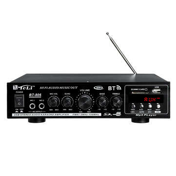 2 Channel 500W bluetooth Power Amplifier USB MP3 Audio FM AUX W/ Remote