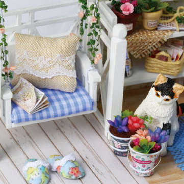 Cuteroom 3013 Cat Diary Doll House DIY Cabin With Dust Cover Music Motor
