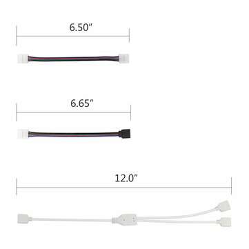 RGB LED Strip Connector Kit for 10mm 4Pin 5050 Includes 8 Types of Solderless Accessories Provides M
