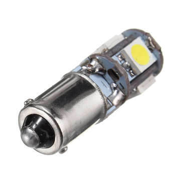 2PCS BAX9S H6W 5-SMD LED Side Marker Lights Tail Parking Interior Bulbs Canbus Error Free 12V 6000K