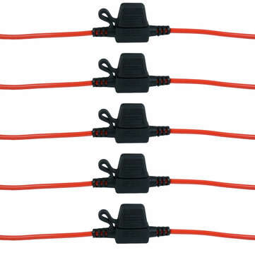 5pcs In Line Standard Blade Fuse Holder Splash Proof for 12V 30A Fuses Car Bike