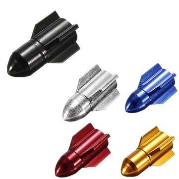 Rocket Shaped Bicycle Wheel Tire Air Valve Caps Cover (COLOR.: RED)