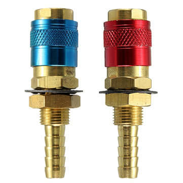 Gas&water Quick Connector Fitting Hose Connector For Tig Welder&Torch (COLOR.: RED)