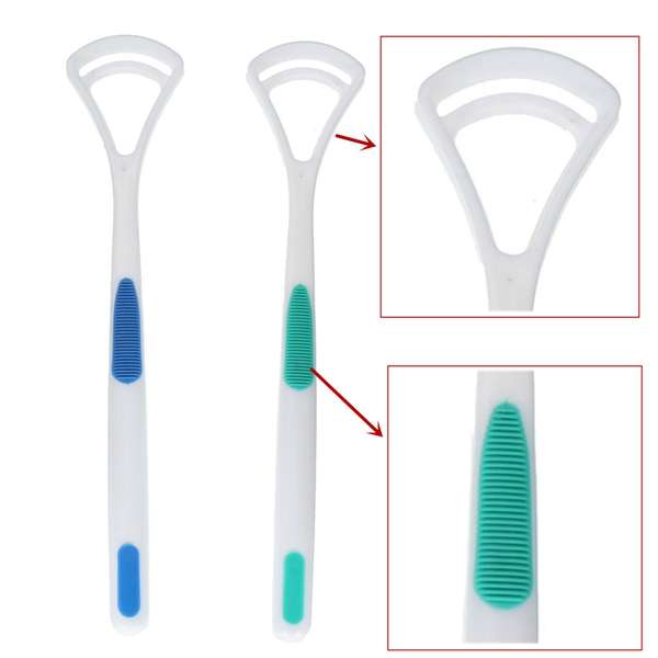 2Pcs Oral Dental Care Tongue Cleaner Brush Scraper Bad Breath