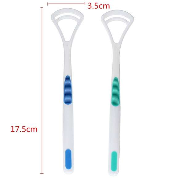 2Pcs Oral Dental Care Tongue Cleaner Brush Scraper Bad Breath