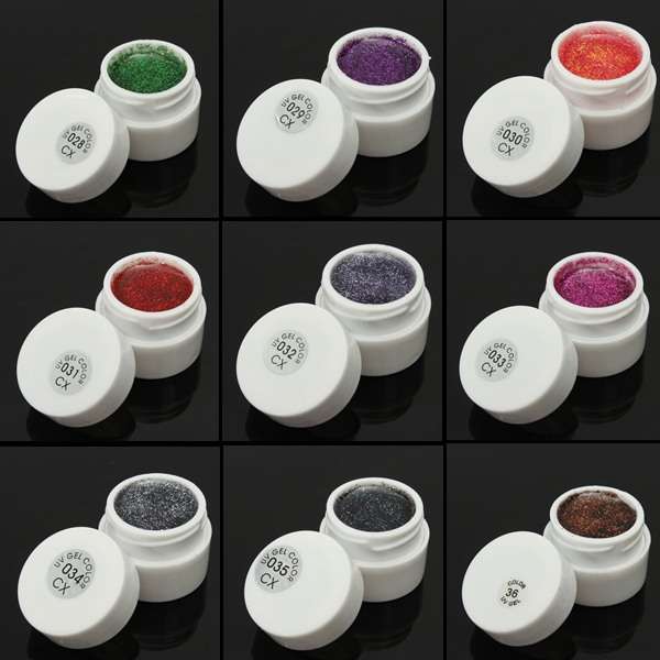 DANCINGNAIL 36 Colors 5ml Small Glitter Shiny Powder UV Gel Builder Nail Art DIY Manicure