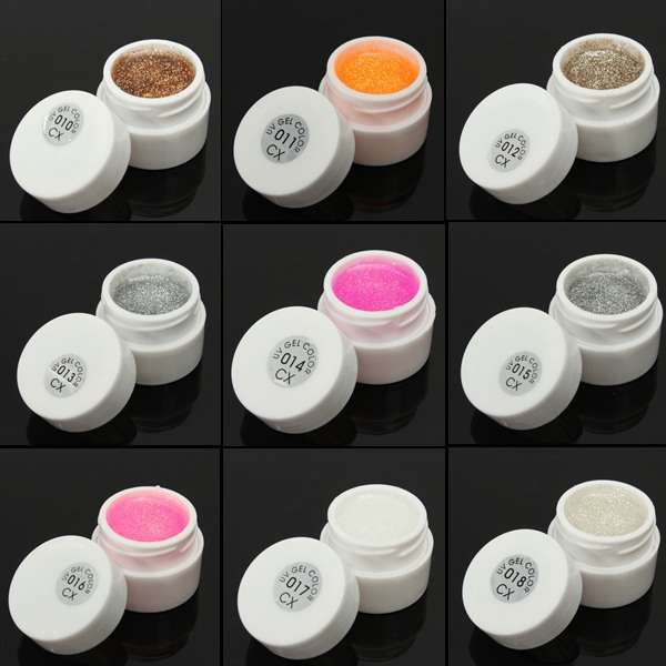 DANCINGNAIL 36 Colors 5ml Small Glitter Shiny Powder UV Gel Builder Nail Art DIY Manicure