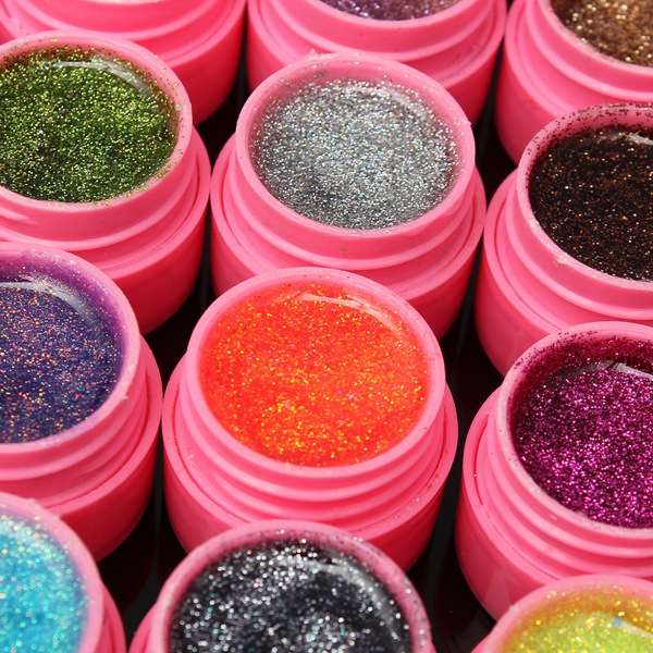 36 Colours Glitter Acrylic UV Gel Builder Polish Set