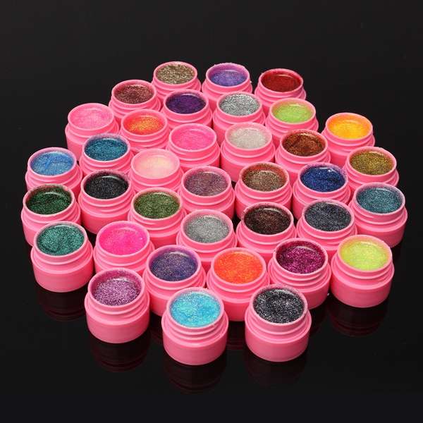 36 Colours Glitter Acrylic UV Gel Builder Polish Set
