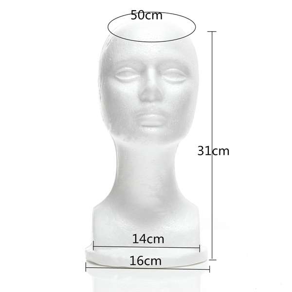Styrofoam Mannequin Foam Head Model Glasses Hat Wig Display Stand