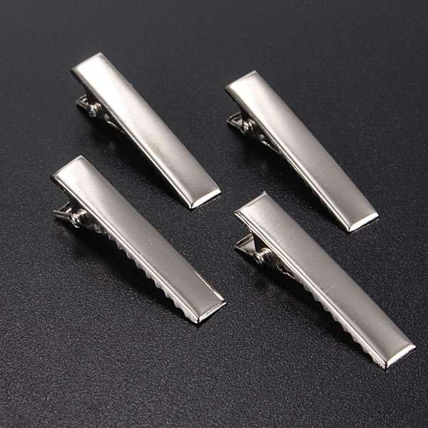 50Pcs Metal Silver Alligator Prong Hair Clips Accessories
