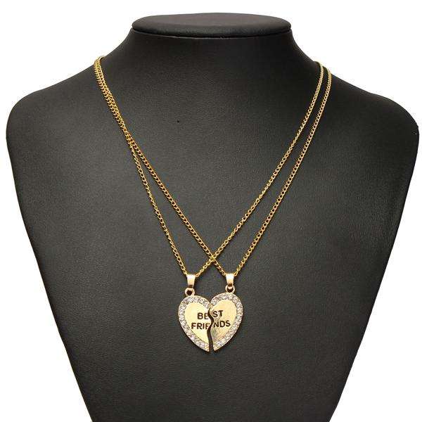 Rhinestone Broken Heart Necklaces