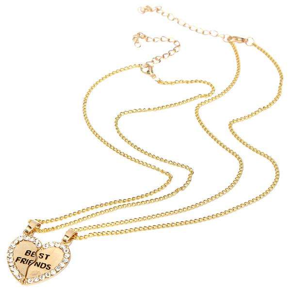 Rhinestone Broken Heart Necklaces