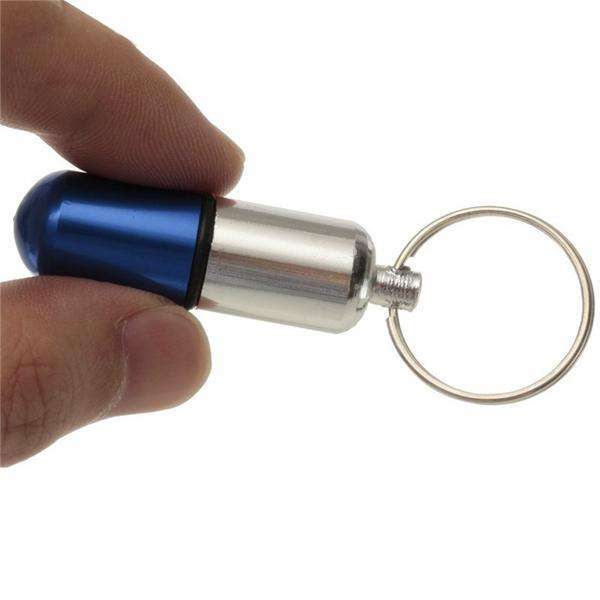 Waterproof Aluminum Pill Holder Keychain