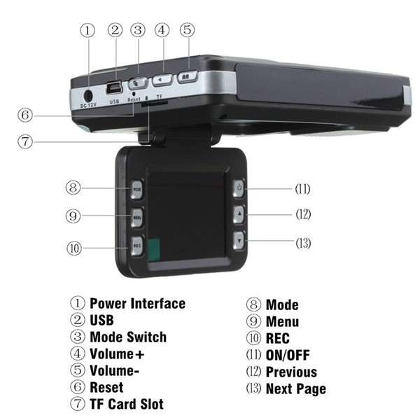 Car DVR Recorder Radar Laser Speed Detector Trafic Alert  MFP 5MP English Russian