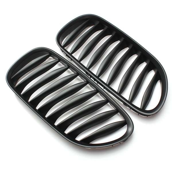 Kidney Sport Grille Grill Pair Left Right Matte Black for BMW Z4 2003-2008