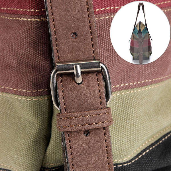 Detail Show Solid Casual Stripe Canvas Handbags