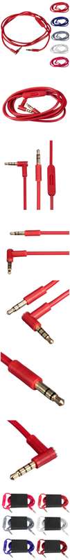 V2 3.5mm Jack Remote Mic Control Talk Cable Lead Wire For Solo HD MIC Beats By Dr Dre