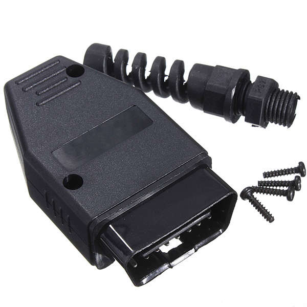 Universal 16 Pin OBD2 Male Connector Plug Adapter Diagnostic Tool