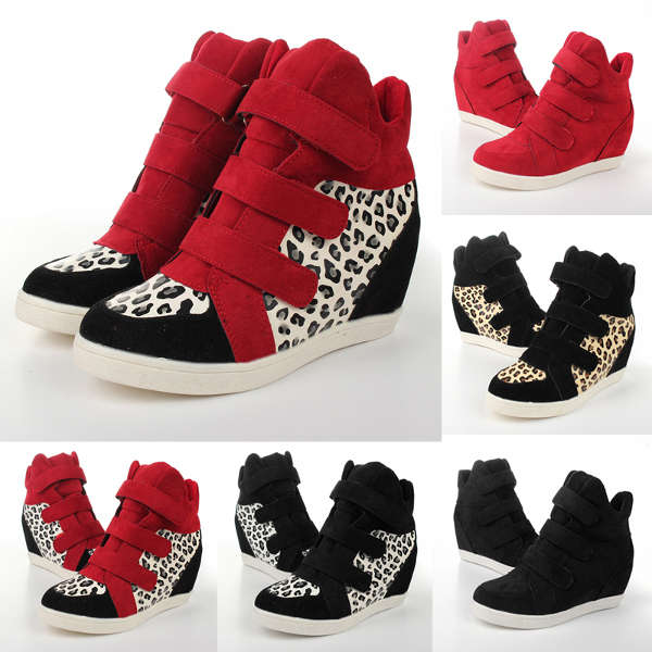 Women Wedge Sneakers Height Increasing Shoes Platform Casual Boot
