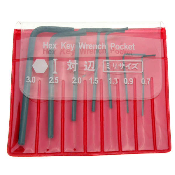 0.7mm-3mm Mini Hexagon Hex Allen Key Wrench Screwdriver Set (8)