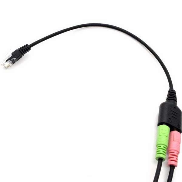 Headset Cable 3.5mm to RJ9 Jack Adapter for PC Headset Telephone
